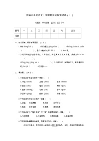 期末階段測試卷（十）（試題）統(tǒng)編版語文六年級上冊