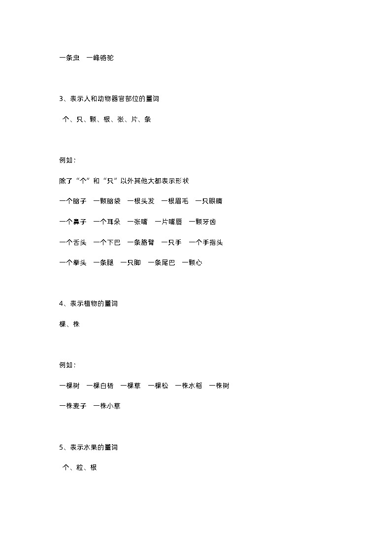 小学语文1-6年级量词大全(附练习题及答案)第3页