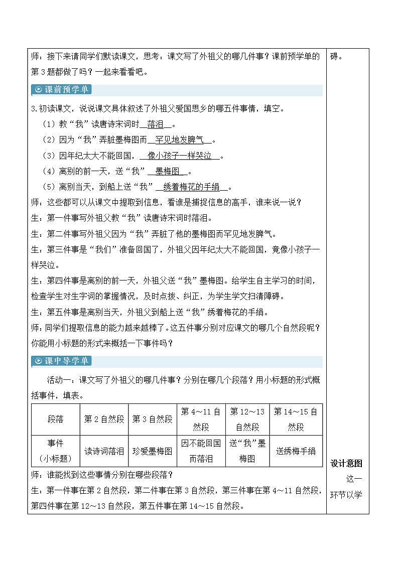 人教部編版語(yǔ)文五年級(jí)下冊(cè) 第4課《梅花魂》教案第3頁(yè)