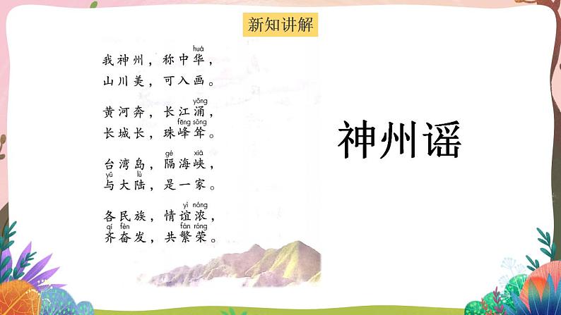 人教部编版语文二年级下册 识字1《神州谣》第一课时 课件第4页