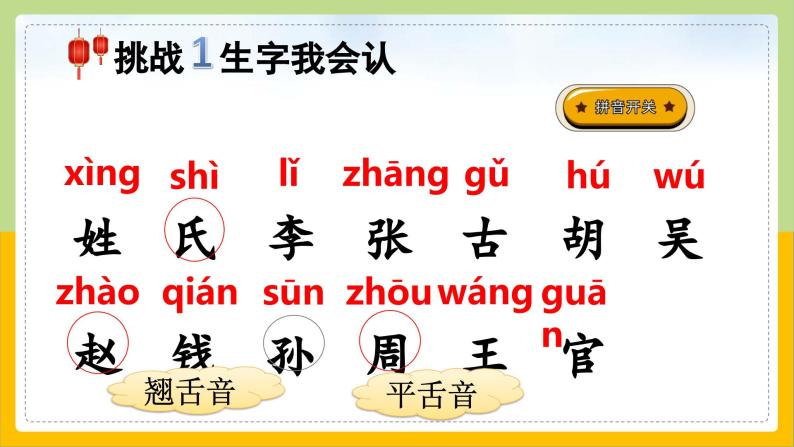 【核心素养目标】部编版小学语文一年级下册 识字2 姓氏歌 课件+教案（含教学反思） +素材05