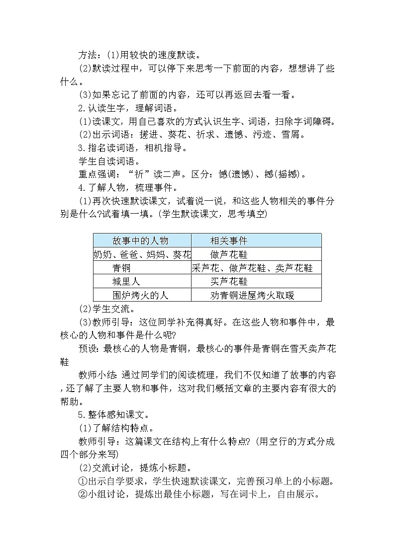 芦花鞋(教案)第2页