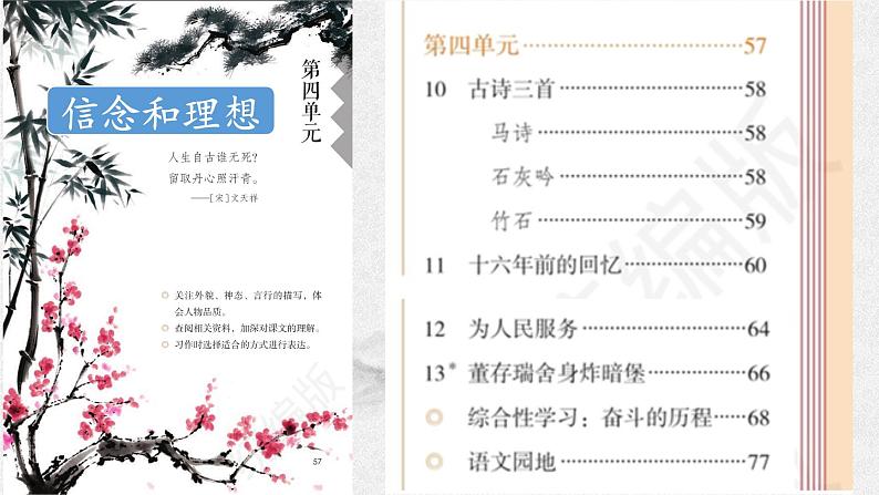 第四单元课文梳理(课件)部编版语文六年级下册01