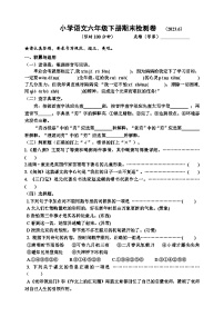 期末检测卷-2023-2024学年语文六年级下册统编版