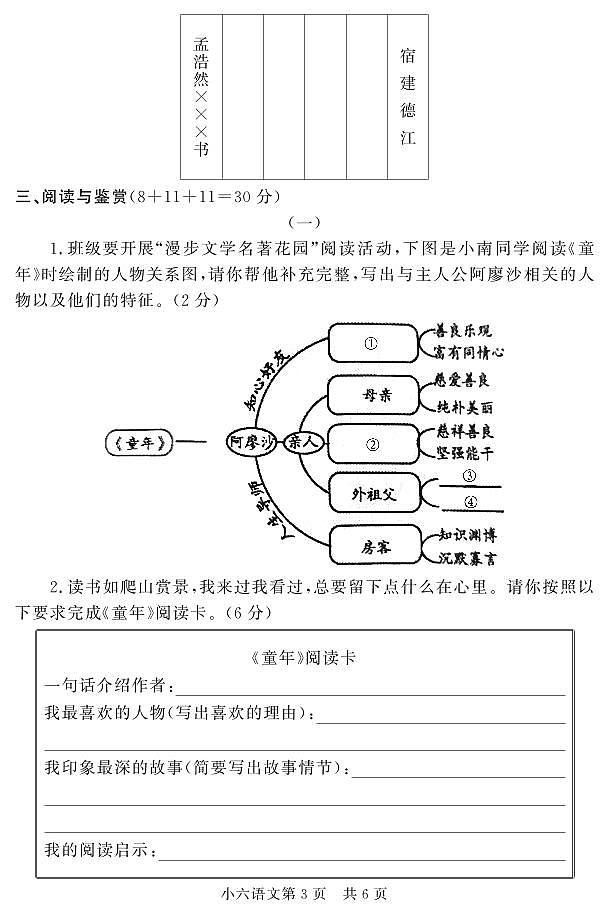 山東省菏澤市曹縣2023-2024學(xué)年六年級(jí)上學(xué)期期中考試語(yǔ)文試題第3頁(yè)