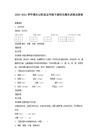 2020-2021学年重庆云阳县五年级下册语文期末试卷及答案
