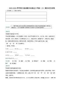 10，2023-2024学年四川省成都市双流区部编版六年级上册期末考试语文试卷