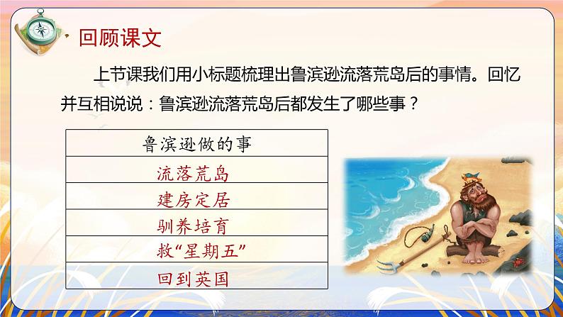 部编版六年级语文下册大单元教学任务群课件 第二单元 第5课《鲁滨逊漂流记(节选)》第二课时(教学课件)第3页