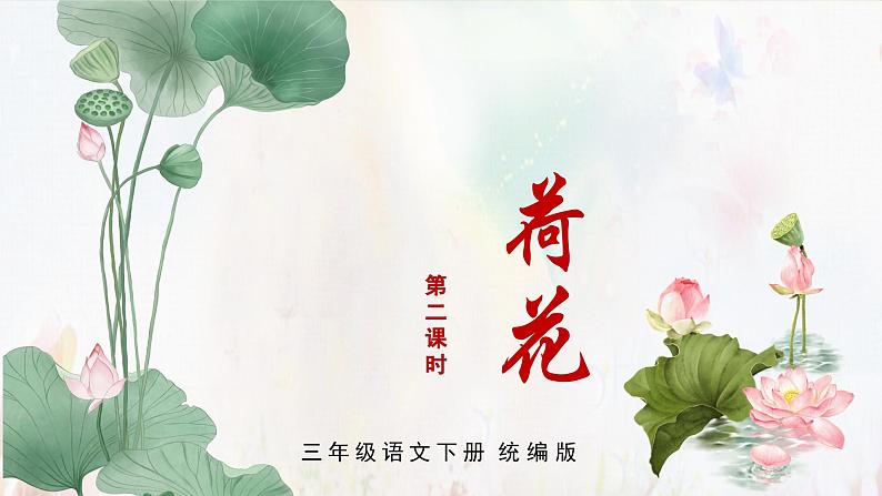 部编版语文三年级下册 第三课《荷花》(第二课时) 同步课件+同步教案01