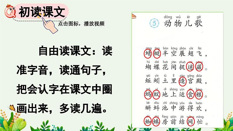 人教部编版统编版一年级下册语文识字5《动物儿歌》PPT课件第3页