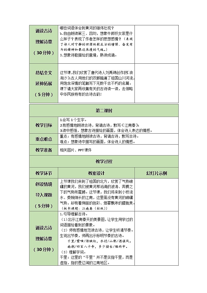 统编版语文六年级上册 18 古诗三首 教案第2页