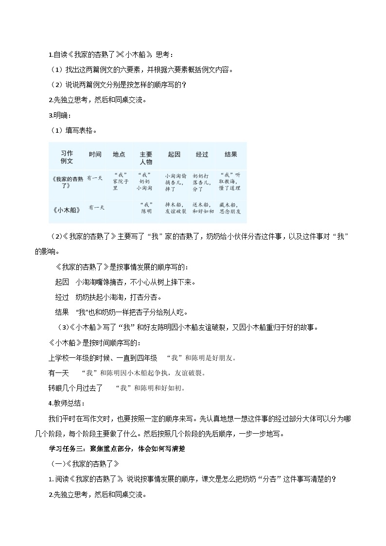 第五单元 《习作例文》（教学设计）-四年级语文上册 部编版02