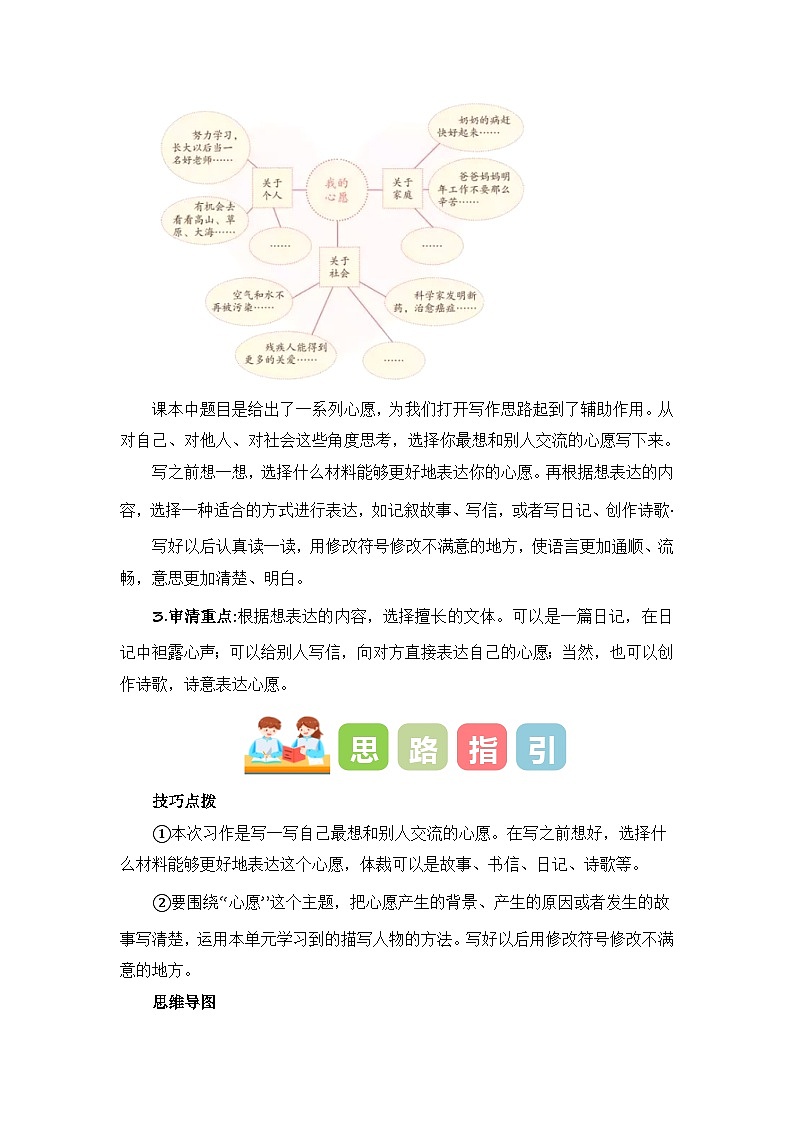 第四单元习作:心愿(教学设计)-2023-2024学年六年级语文下册单元作文能力提升(统编版)02
