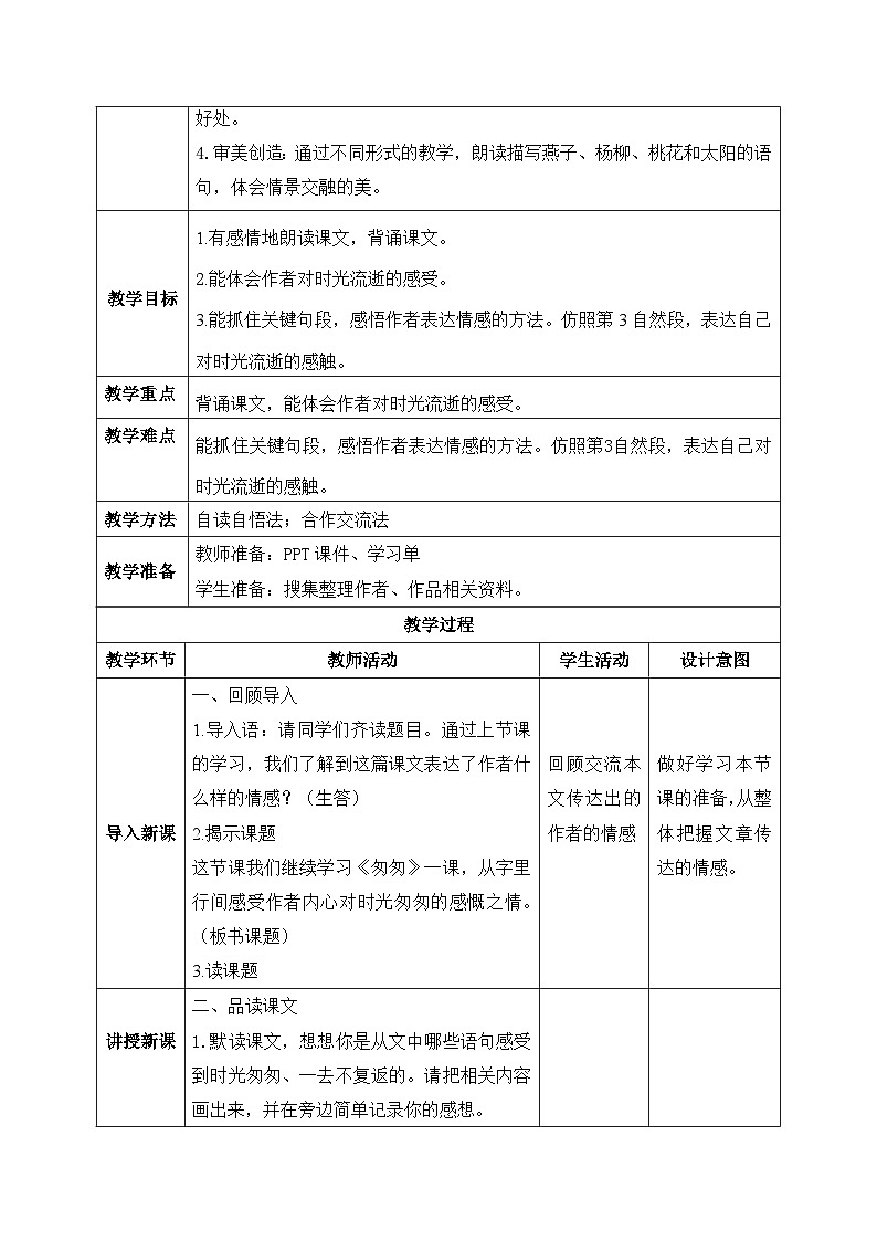 【核心素养】部编版小学语文六年级下册8《匆匆》第二课时 课件+教案(含教学反思)02