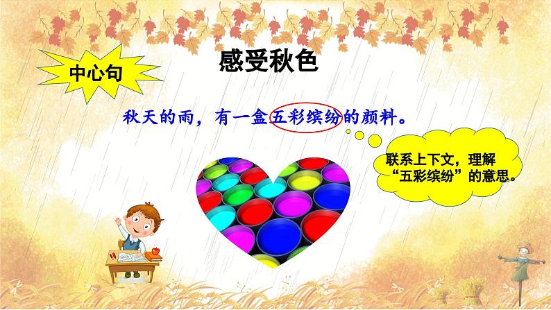 【新课标】部编版小学语文三上第6课《秋天的雨》(第二课时)课件+教案+学习任务单+分层作业07