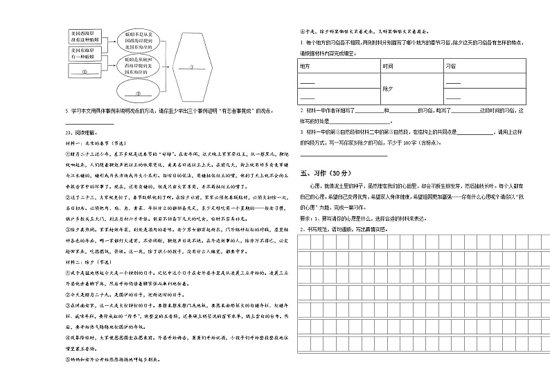 2024年沙依巴克区小升初必考题语文检测卷含答案第3页