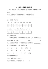 期中质量检测模拟卷(试题)2023-2024学年统编版语文六年级下册
