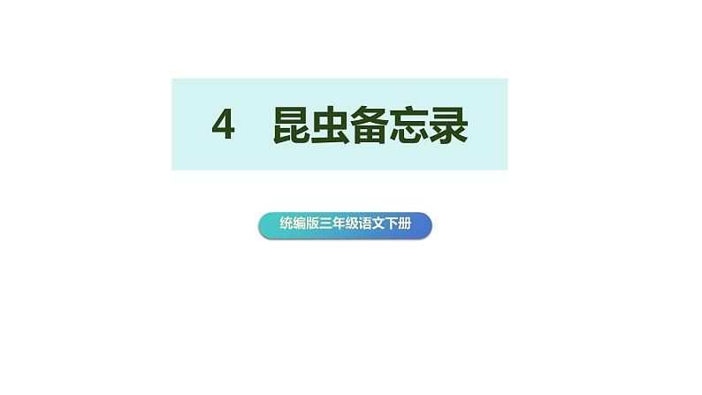 第4课《昆虫备忘录》(教学课件)-2023-2024学年三年级语文下册同步精品课堂系列(统编版)01