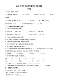 2022-2023学年河南省洛阳市嵩县部编版三年级下册期中考试语文试卷（原卷版+解析版）