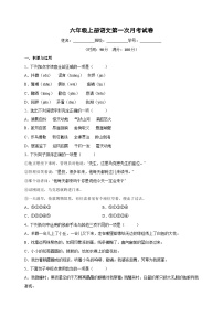 统部编版语文六年级上册第一次月考试卷（含答案）