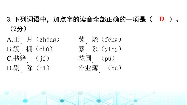 小学六年级毕业质量监测达标试卷(一)课件第3页