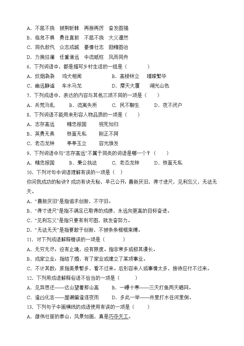 专题03成语-小升初语文易错题专项练习第3页