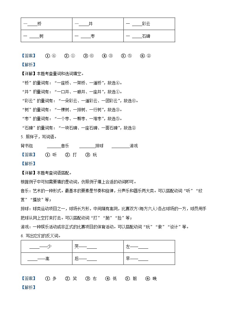 2023-2024学年山东省泰安市肥城市部编版一年级下册期中考试语文试卷(原卷版+解析版)03