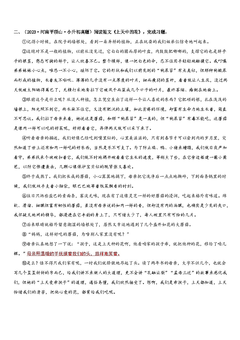 专题14 分析句段的作用(专项训练)(原卷版)第3页