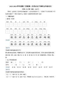 04，2023-2024学年山东省枣庄市市中区部编版五年级下册期中考试语文试卷