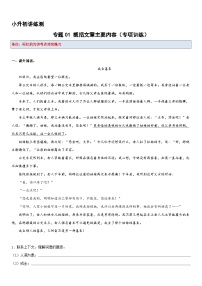 專題01 概括文章的主要內(nèi)容（專項訓練）2024年小升初語文復習暑假銜接講練測（原卷版+解釋版）