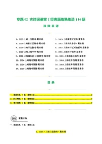 专题02 古诗词鉴赏（经典题练熟练透）16题-备战六年级语文下学期期末真题分类汇编（上海专用）