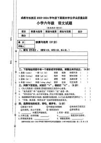 四川省成都市双流区2023-2024学年六年级下学期期末质量监测语文试题