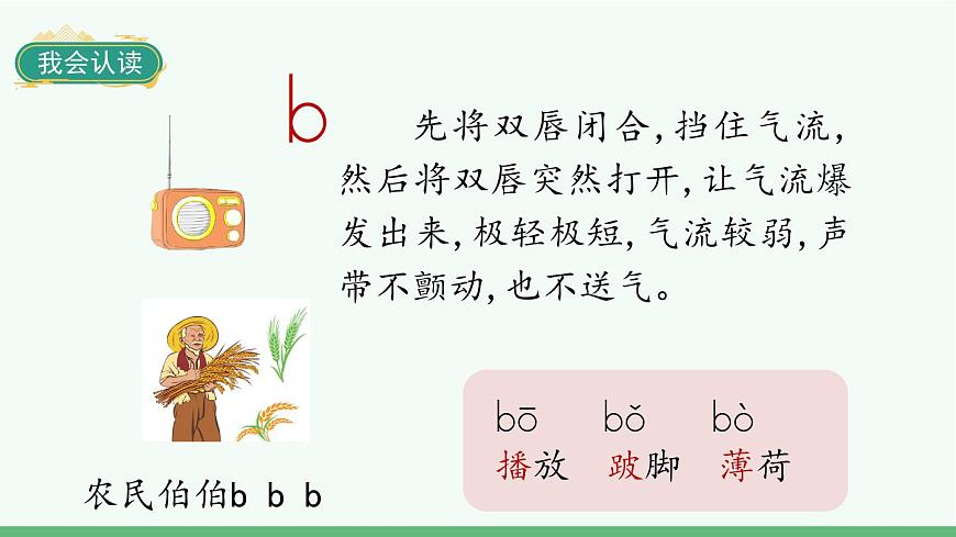 部編版語(yǔ)文一年級(jí)上冊(cè)拼音3《b p m f》課件第5頁(yè)