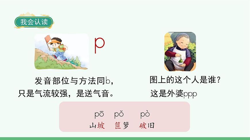 部編版語(yǔ)文一年級(jí)上冊(cè)拼音3《b p m f》課件第7頁(yè)