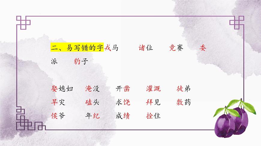 部編版小學語文四上第八單元復習課件第5頁