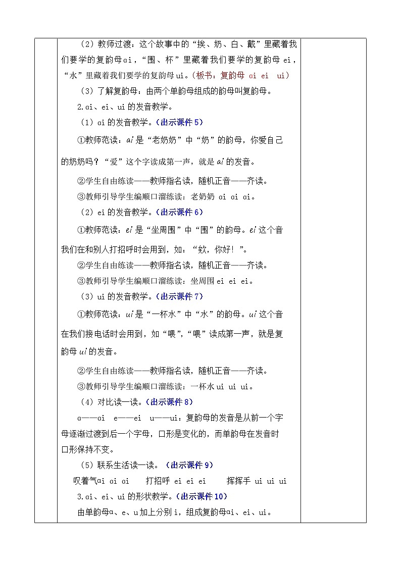 【核心素养】部编版小学语文一年级上册汉语拼音10 ɑi ei ui课件+教案+同步练习(含教学反思)03