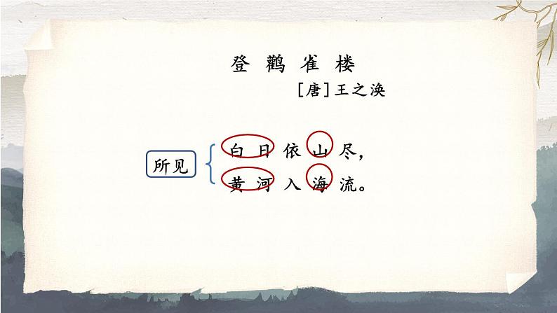 编版版语文二年级上册 8 古诗二首 登鹳雀楼 教学课件05