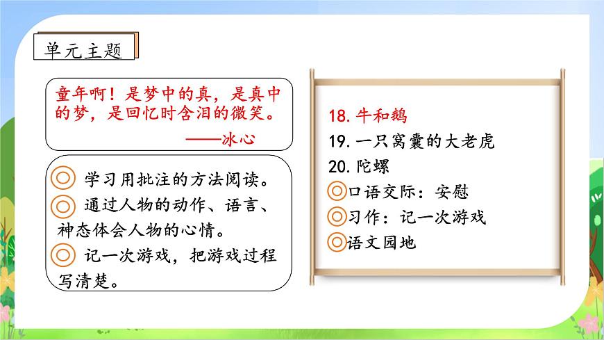 【新課標(biāo)】統(tǒng)編版語文四年級上冊-18. 牛和鵝（第2課時）（課件）第4頁