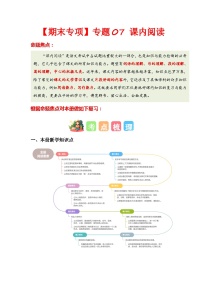 2023-2024学年五年级语文下学期期末专题复习——课内阅读(统编版)