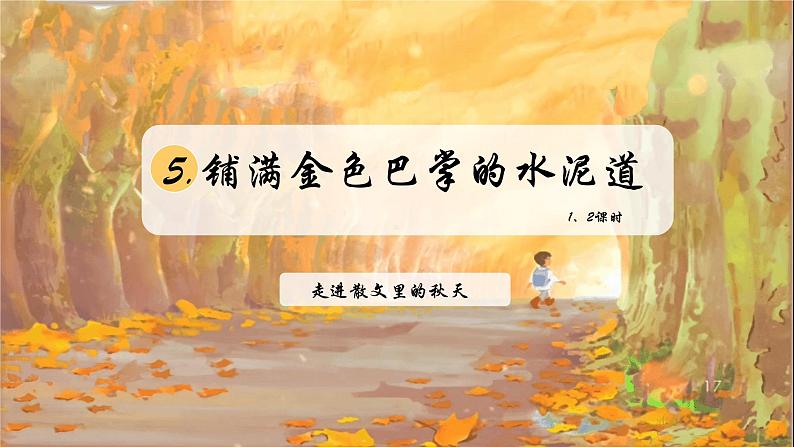 部编版语文三上 5《铺满金色巴掌的水泥道》课件PPT+练习(含答案)05
