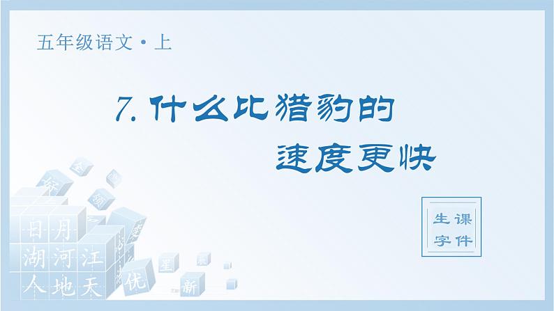 统编版(2024)五年级语文上册7.《什么比猎豹的速度更快》生字课件第1页