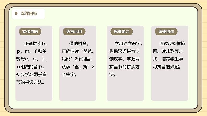【核心素养】统编版一上语文 2.3 b p m f.(第二课时)课件+教案03