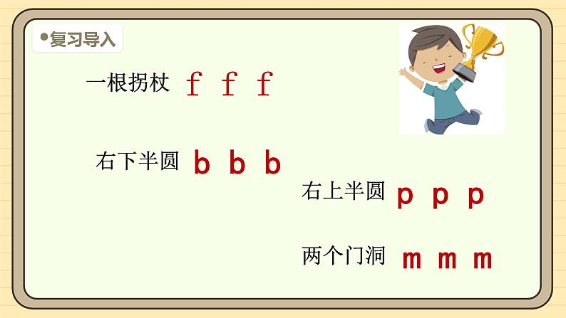 【核心素养】统编版一上语文 2.3 b p m f.(第二课时)课件+教案04