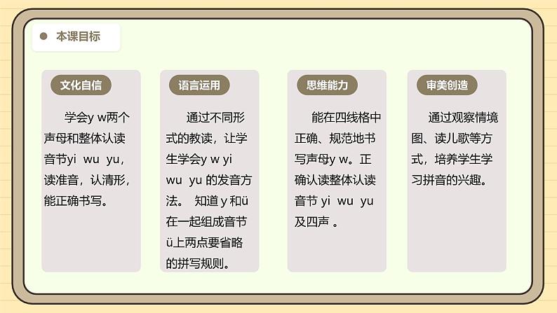【核心素养】统编版一上语文 3.9 y w.(第一课时)课件+教案03