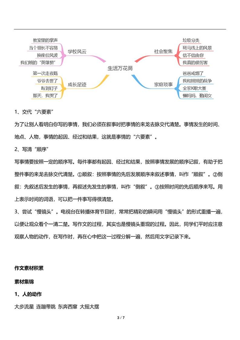 人教版语文四年级上册第五单元《生活万花筒》教材同步作文练习03