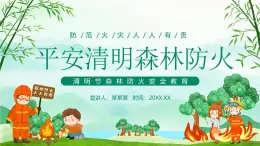 平安清明森林防火清明节森林防火安全教育动态PPT