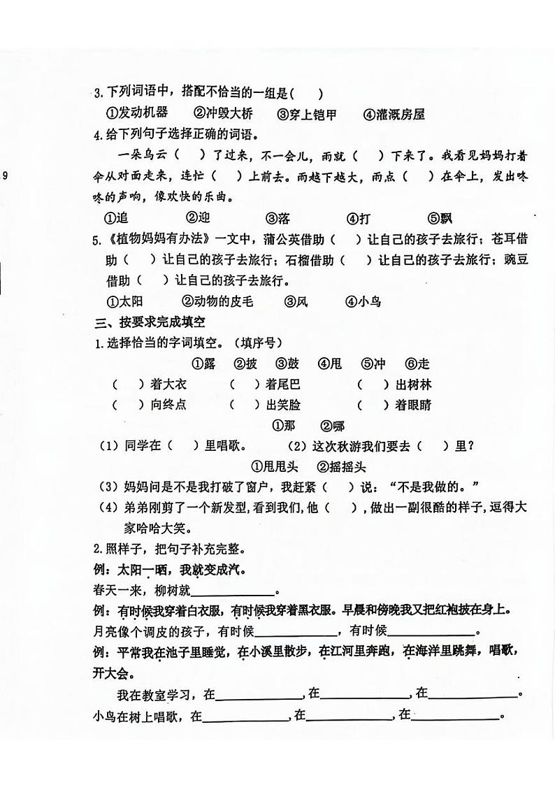 福建省仓山区2024-2025学年二年级上学期第一次月考语文试题02
