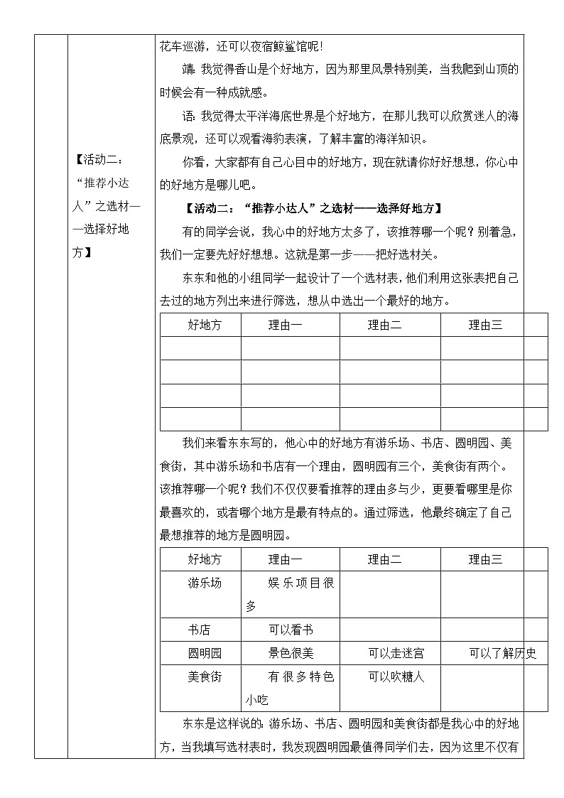 习作:《推荐一个好地方》精选名师教案(第一课时)第2页