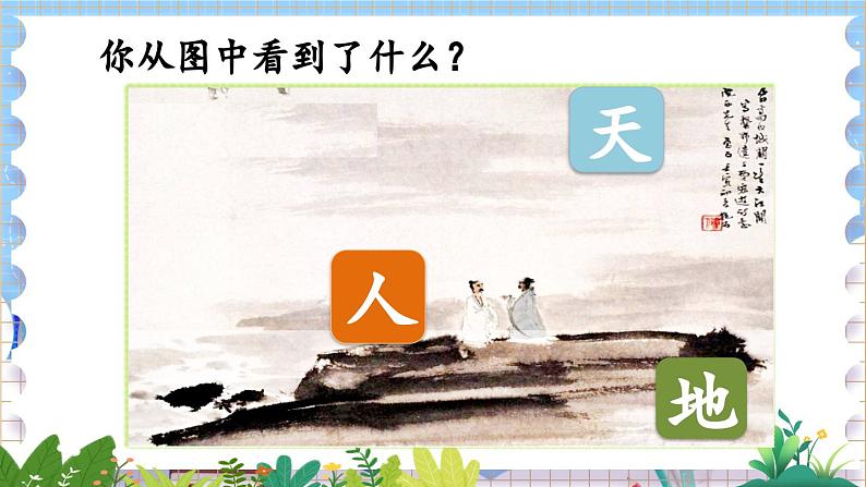 人教部编版(五四制)语文一年级上册 第1单元 识字1 天地人 PPT课件+教案(反思及说课稿 课时练)07