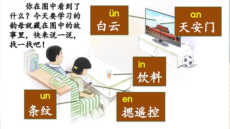 人教部编版(五四制)语文一年级上册 第4单元 汉语拼音13 ɑn en in un ün PPT课件+教案(反思及说课稿 课时练)04